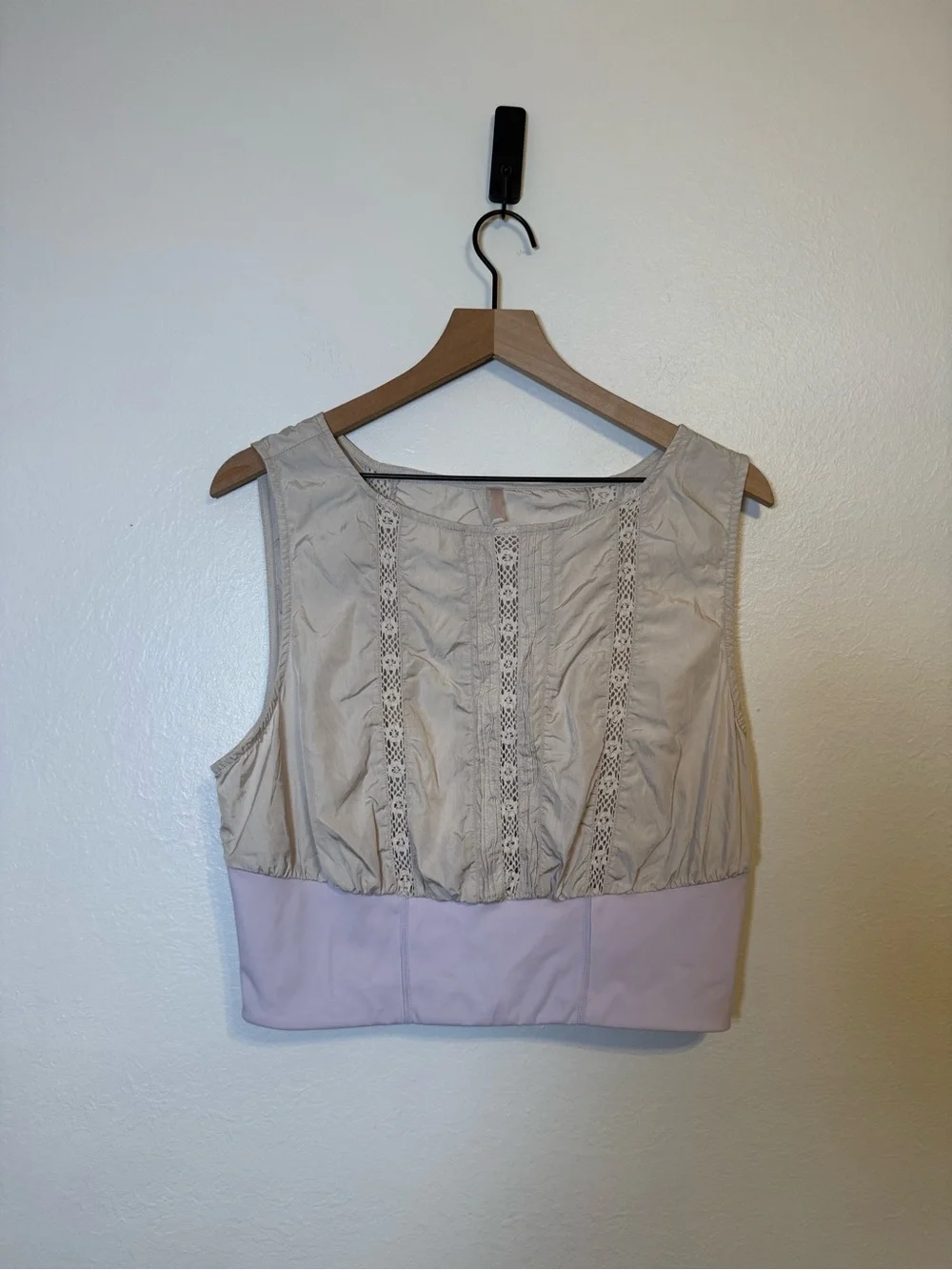 Free People Oh Hey Applique Crop In Tofu/Lavender Combo